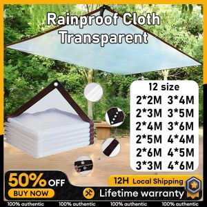 Transparent Waterproof Canvas Tarpaulin Sheet Canopy Camping Canvas Night Market Tent Cover 透明防雨布帆布