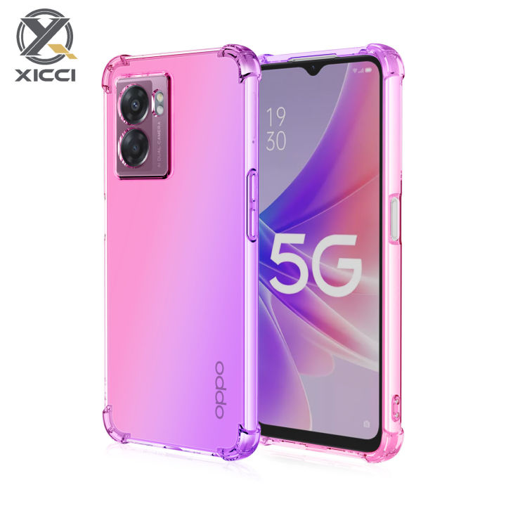 Paekear Custodia per Cellulare con Corda per Oppo A57 4G/Oppo A57S/A77 5G Case, Liquido Sabbie Mobili Bumper TPU Cover con Collana Practical Stylish/Necklace Cordoncino Cordino Tracolla, Rosa & Blu