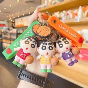 JNNM Keychain Korean Style girls birthday gift Creative Cute Door Car Key Backpack Cartoon Doll Ornaments Crayon Shin-shin Keyrings Silicone Anime Keychains Bag Pendant Jewelry