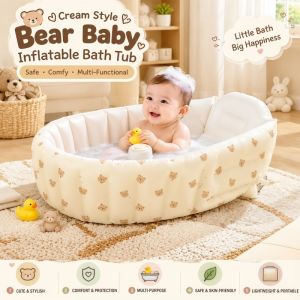 Portable Inflatable Baby Bathtub Non-Slip Bath Tub for Newborn Infant Toddler Travel Home Use