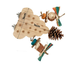 🇸🇬 Wooden Bird Chew Toys: Hanging Parrot Cork Stopper Toys-Combo Playset