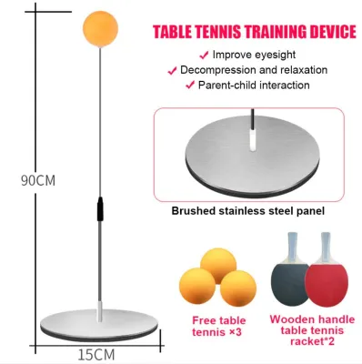 Wood Table Tennis Practice Trainer Racket Game Movement Soft Shaft Training Machine Elasticity Kid Adult Ping Pong Practice PIngPong