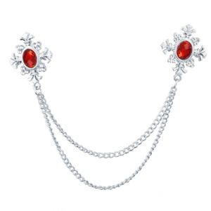 Tassels Rhinestones Crossed Collar Chain Brooch Trendy Breastpin For Shirts Enhancing Elegances for Daily Commutes