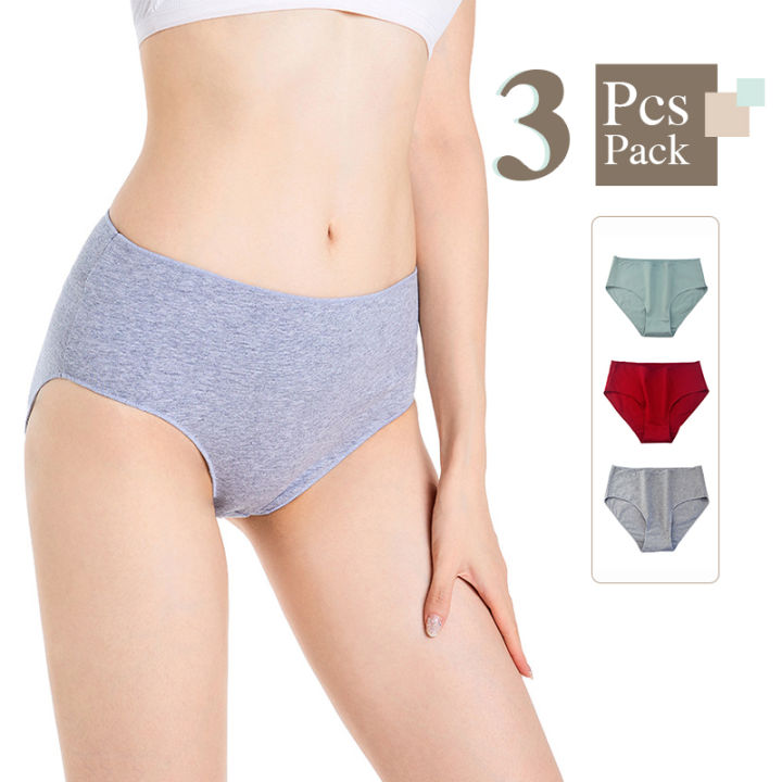 3Pcs Cotton Panties for Women Stretchable Seamless Underwear Breathable Sexy  Briefs Panty Girls Soft Underpants