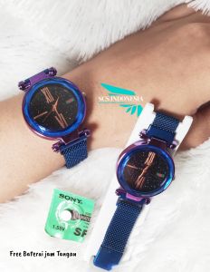 Jam Tangan Rantai Magnet Fashion Wanita Analog Watch Murah Free Baterai - Scs Indonesia