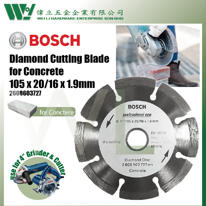 Bosch 4" 105mm Diamond Cutting Disc for Concrete 2608603727 mata