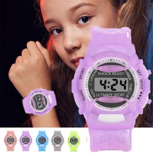 【IN STOCK】 Boys Girls Silicone Strap Kids Child LCD Wristwatch Electronic Meter Children Digital Watches Candy Wrist Watch