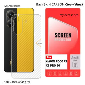 Back SKIN KARBON Anti Jamur XIAOMI POCO X7 Pro X6 X5 X5Pro C75 C65 C40 M6 M5 5S M4Pro M3 M3Pro F6 F5 F4 F4GT F3 X3 GT NFC Garskin Belakang Stiker Hp Carbon Clear Bening Transparan Pelindung Gores Body Bodi Full Cover Protector Case Motif 3D Mi Pro 4G 5G
