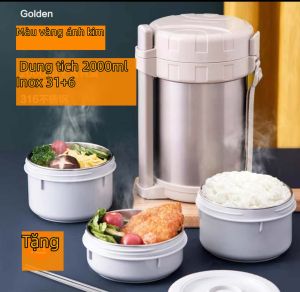 Bộ hộp cơm giữ nhiệt jeko Inox 316 2L loại tốt Màu hồng