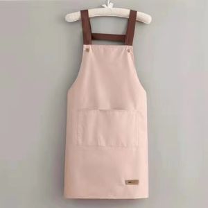 Kitchen Apron Waterproof Canvas Apron for Women and Men Adjustable Kitchen Apron with Pockets