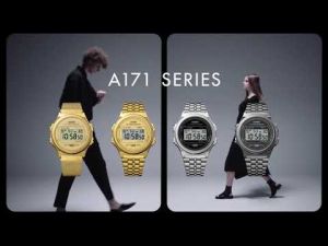 Aptimos Casio Vintage A171WEGG-1ADF Black Chrome Round Digital Bracelet Watch