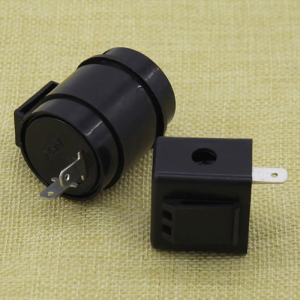 2 Pins Black Electronic Flasher Relay with Buzzer for Car Turn Signal Light Blinker for Motorcycle