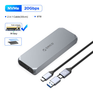 ORICO 40Gbps M.2 NVMe SSD Enclosure with Cooling Fan PCIe4.0 NVME Enclosure Metal Compatible Thunderbolt 3 4