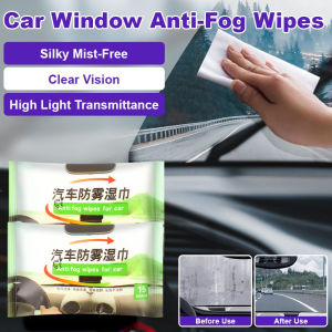 【3s Anti-Fog/Streak-Free】Car Windshield Mirror Defogger Wipes Waterproof Quick-Clean Cloth for Driving Safety 10-Pack Auto Glass Anti Condensation