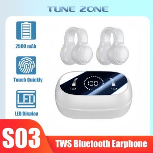 ♥100% sản phẩm gốc + Miễn phí vận chuyển♥2025 New S03 Tai nghe không dây dẫn truyền âm thanh qua xương loại Bông tai thể thao Tai TWS Bluetooth tương thích tai nghe