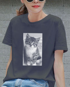 ONE7 FASHION | LIFE BETTER WITH CAT/ Kaos distro wanita / Atasan wanita / Kaos viral / Kaos distro wanita keren lengan pendek/ T-Shirt wanita Kasual / Kaos cewek termurah / baju kaos cewek hitam/ kaos Oblong hitam wanita dewasa/ Baju Oblong wanita keren