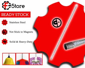 1.2 Meter Heavy Duty Screw Thread Design SUS Stainless Steel Non-Stick Magnets Broom Stick Batang Penyapu