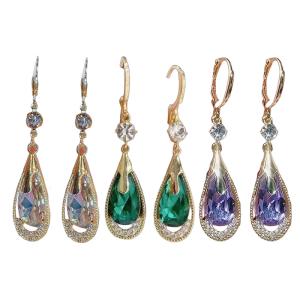 Delicate Water Drop Earrings Elegant Ear Studs Alloy Texture Fashion Date Earrings Perfect for Work or Social Gatherings