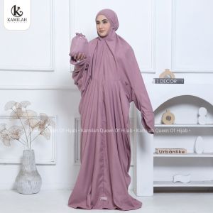 Kamilah Mukena Terusan Dewasa Lajuran Langsungan Traveling Polos Katun Premium