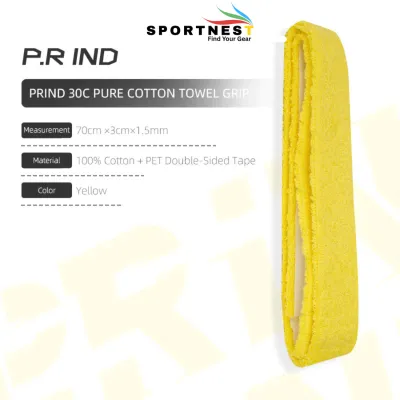 P.R IND Racket Ultra Absorbent Towel Grip 70cm - High Sweat Absorption & Comfort - Anti Slip