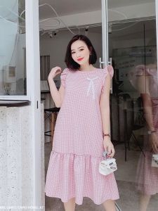 MYDU Shop I MS 2458 - ĐẦM BÈO LAI SỌC CARO – Nữ Tính Phong Cách Và Tôn Dáng