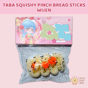 TAIYO Taba Squishy Pinch Bread Sticks Meises Wijen Sprinkles Sesame Squeeze Pencet Soft Roti Kering Toping Mainan