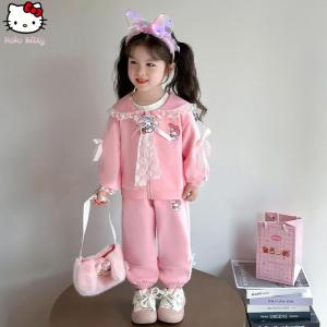 Christmas Gift Halloween 2Pcs Sanrio Girls Sweatshirt Kawaii Melody Kids Hooded Jacket Spring Autumn Sport Casual Sweet Set Girls Cartoon Fashion Gifts