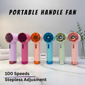 Kipas Mini Strong 100 Gear Wind Speed / Kipas Angin Portabel / Digital Display Wind