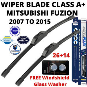 AutoFlux Wiper Blade Class A+ Mitsubishi Fuzio 2007 to 2015 | FREE Windshield Glass Washer | 26+14