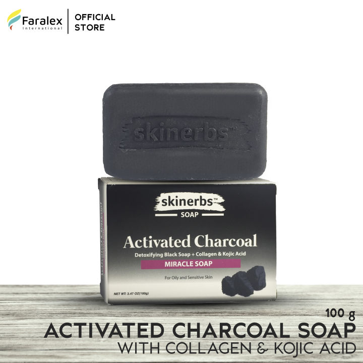 Skinerbs Activated Charcoal Soap 100g Antibacterial, Acne and