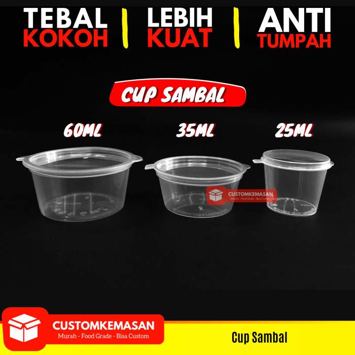 Cup Sambal / Wadah Sambal / Kemasan Sambal saus / Tempat Sambal / Thinwall
