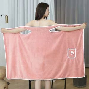 Luxurious Womens Coral Fleece Bathrobe - Ultra-Soft and Cozy Regular Size Towel Robe Quick Dry Bath Robe for Women
