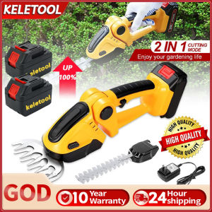 2-in-1 Cordless Hedge Trimmer Grass Shear 24V Electric Shrub Cutter with Battery Charger Lightweight Handheld for Lawn Garden Weeding Bush Trimming