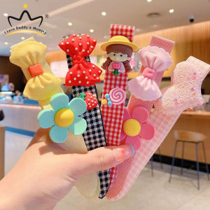Korea Style Girls Hair Accessories Summer Cute Bow Square Paste Hair Flower Velcro Hair Band Kids Girl Hair Accessories