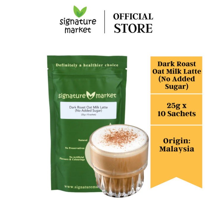 Signature Market Dark Roast Oat Milk Latte (No Added Sugar) (25g x 10 ...