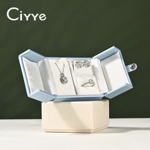 Ciyye PU Leather Jewelry Set Box Portable Jewelry Organizer Travel Ring Earrings Necklace Storage Case Festival Jewelry Gift Box