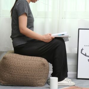 PHANT Unstuffed Footstool Cover Color-Woven Jacquard Thick Seat Cushion Cover Multipurpose Large Capacity Futon Cushion Cover Room