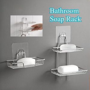 1/2 Layer Stainless Steel Soap Rack Wall Mounted Soap Holder Soap Box Soap Dish Bathroom Soap Rack