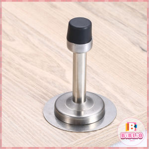 BIBLIO Stainless Steel Rubber Door Stopper Free Punching Wall Mounted Silver Black Door Stopper