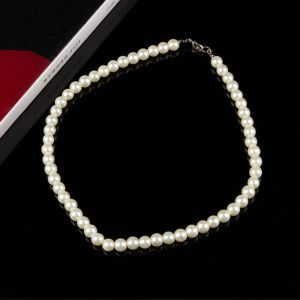 C.three. Elegant White Glass Imitation Freshwater Pearl Necklaces Women Jewerly COD
