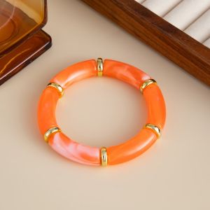 ERYRG Splicing Bamboo Acrylic Bracelets Acrylic Leopard Print Geometric Bracelets Jewelry Wristband Boho Bracelets Women