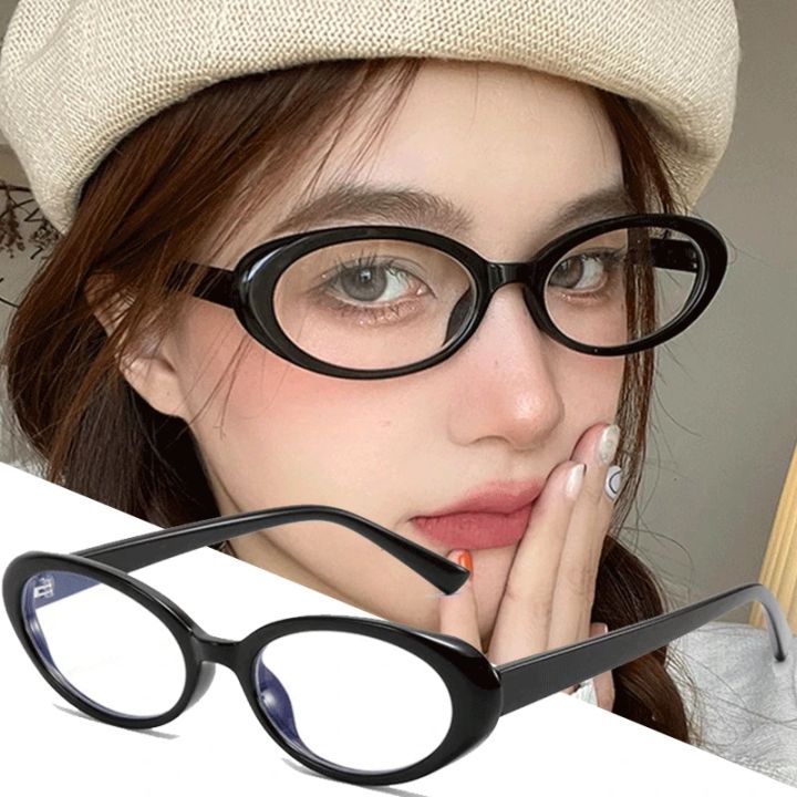 Y2k Retro Gradient Blue Green Oval Small Frame Glasses Women S Anti Blue Light Glasses Simple