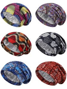Sintege 6 Pcs Satin Lined Bonnet Sleep Chemo Hat Stretch Cancer Cap for Women Men Cancer Patient n Silk Soft Beanie(Adorable Patterns)