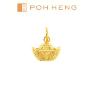 Poh Heng Jewellery 22K Fortune Ingot Pendant in Yellow Gold[Price By Weight]