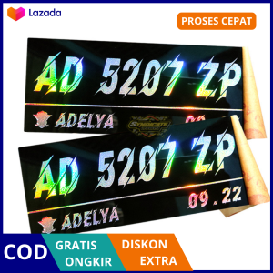 (1 SET) Plat Nomor Akrilik Hologram Sepeda Motor Baut