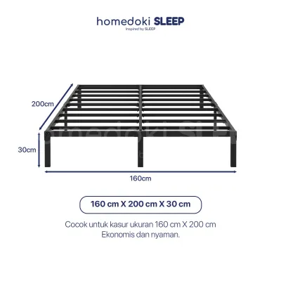 Homedoki Basicbed / Dipan Tempat Tidur / Yelena Ranjang Tidur / Divan Dipan Tempat Tidur / Kai Ranjang Besi Industrial Bed In a Box