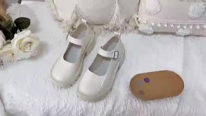 IELGY Mary Jane shoes big toe round toe thick heel thick bottom preppy Korean style small leather shoes women
