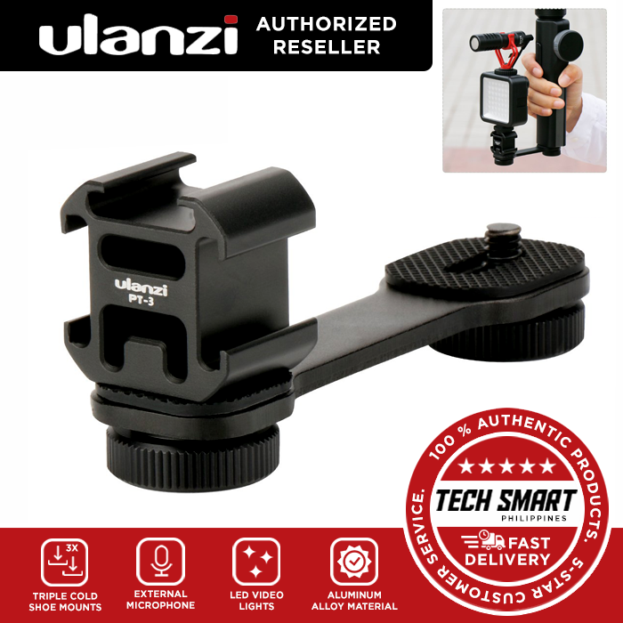 ULANZI PT-3 Triple Cold Shoe Mounts Plate Microphone Led Video