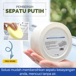 White Shoe Cleaner Qian Ke Jing Krim Pembersih Sepatu Putih Plus Spons