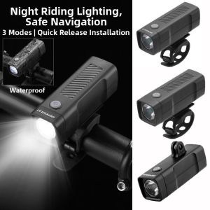 NEWTAP Super Bright Bicycle Front Light USB Rechargeable Waterproof Bike Handlebar Light High Quality 3 Gears Bike Headlight for Night Riding/ for Cycling Equipment